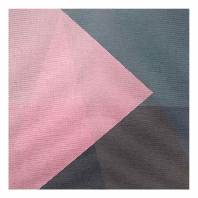 Abstract canvas wall art Pink Transparency Geometry