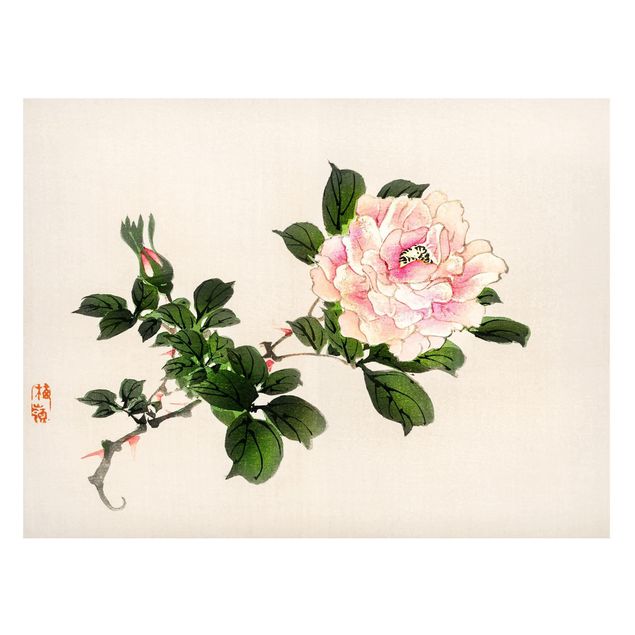 Magnet boards flower Asian Vintage Drawing Pink Rose