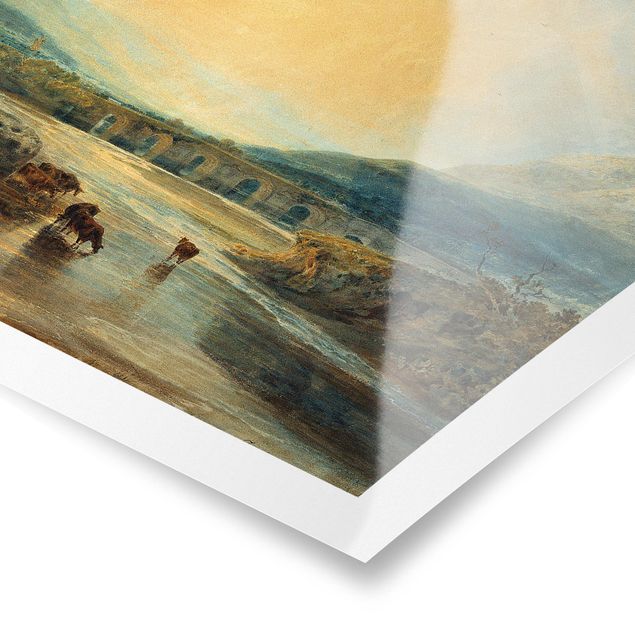 Art posters William Turner - Abergavenny Bridge, Monmouthshire: Clearing Up After A Showery Day