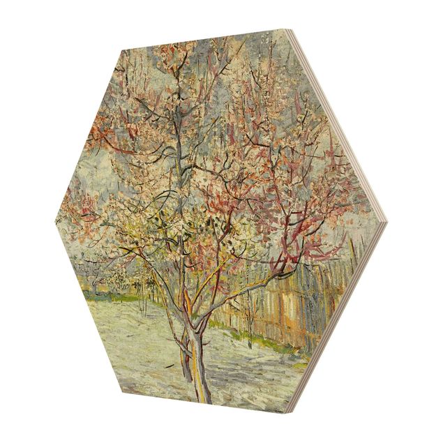 Wood prints landscape Vincent van Gogh - Flowering Peach Trees