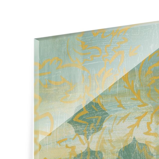 Splashback - Moroccan Collage In Gold And Turquoise II - Landscape format 2:1