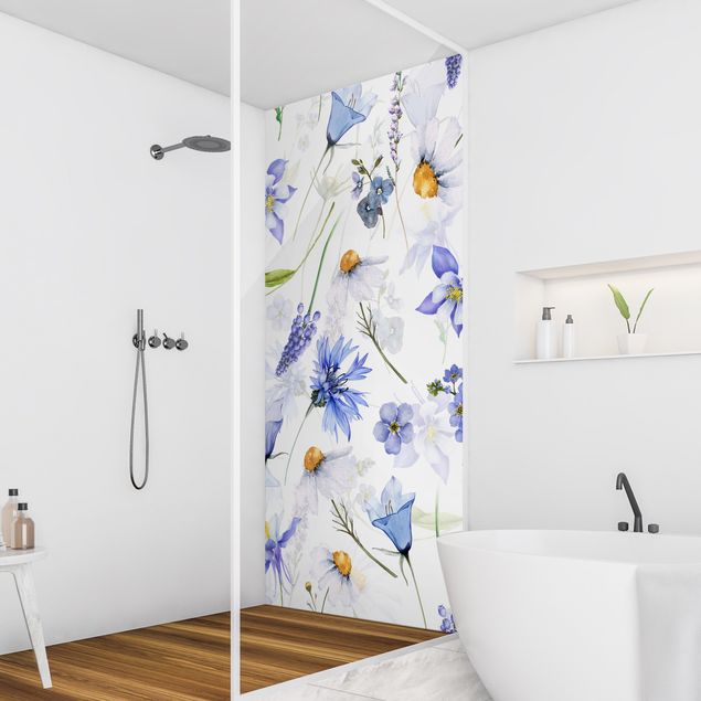 Shower wall cladding Meadow With Bluebells
