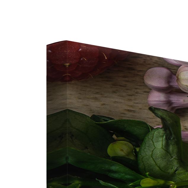 Green art prints Flowers Raspberries Mint