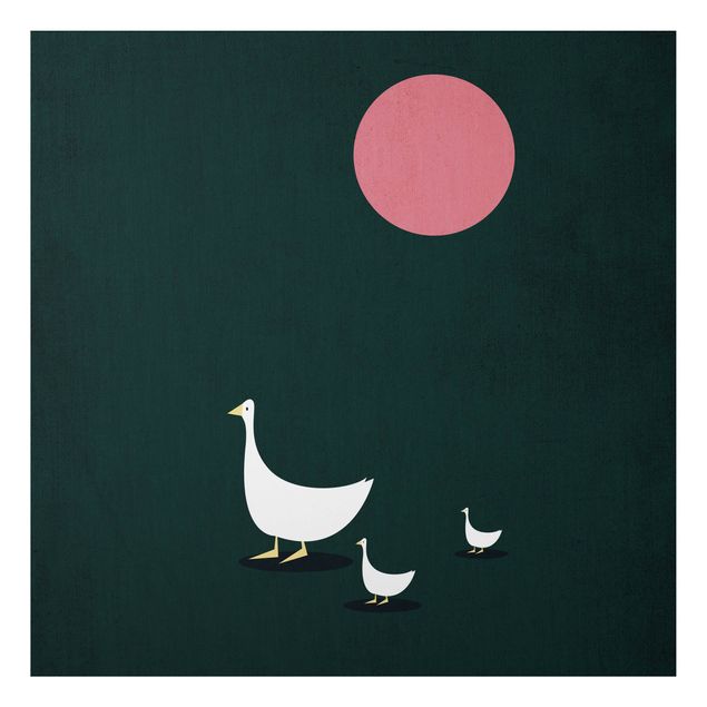 Canvas art Goose Family On A Trip