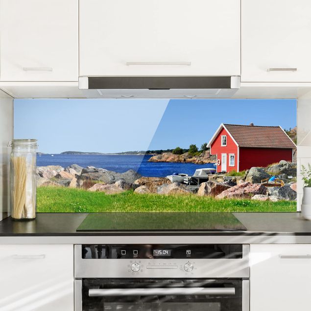 Glass splashback kitchen architecture and skylines Holiday In Norway