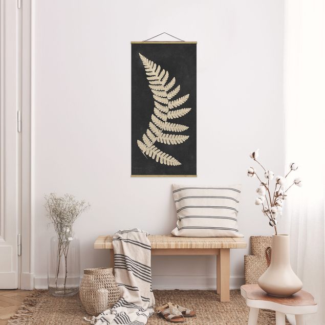 Floral canvas Fern With Linen Structure IV