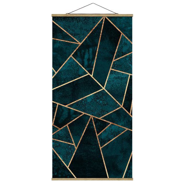 Modern art prints Dark Turquoise With Gold