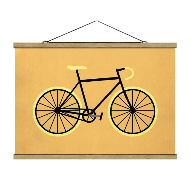 Yellow canvas wall art Bicycle In Yellow