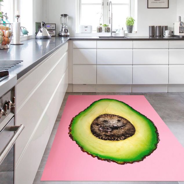 Balcony rugs Avocado With Hedgehog