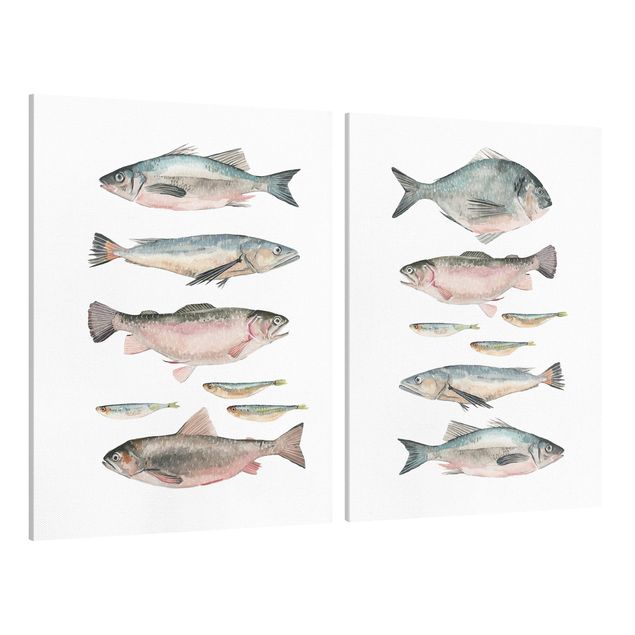 Prints animals Fish In Watercolour Set I