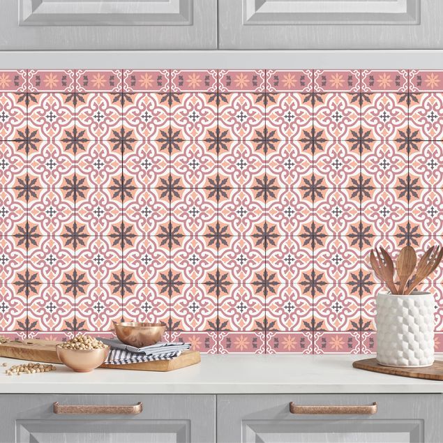 Kitchen Geometrical Tile Mix Cross Orange