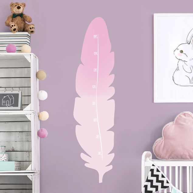 Wall stickers height measure bar Feather Pink