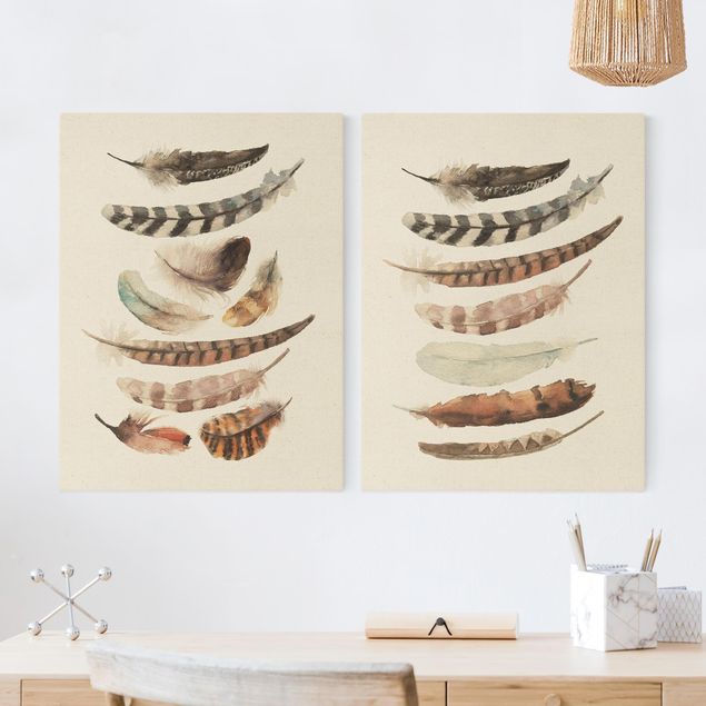 Canvas prints birds Feathers Duo