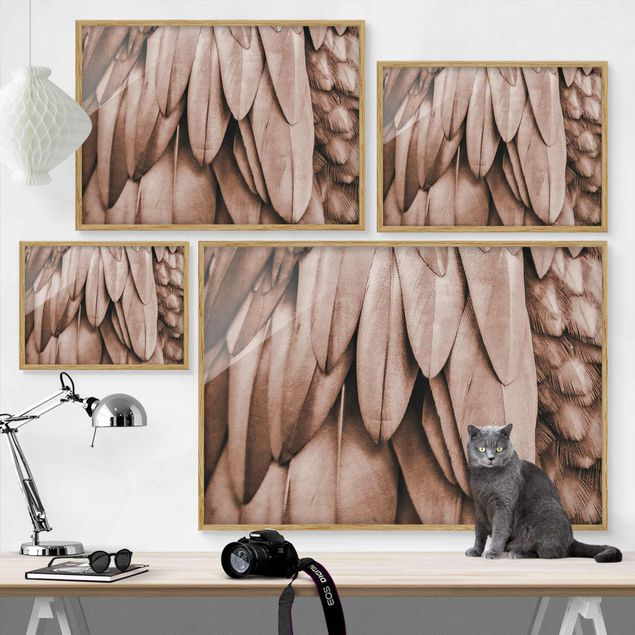 Monika Strigel Art prints Feathers In Rosegold