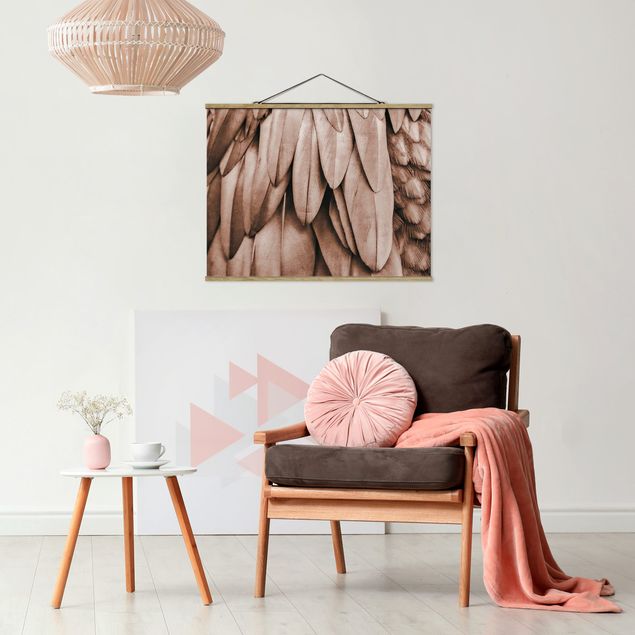 Feather canvas Feathers In Rosegold