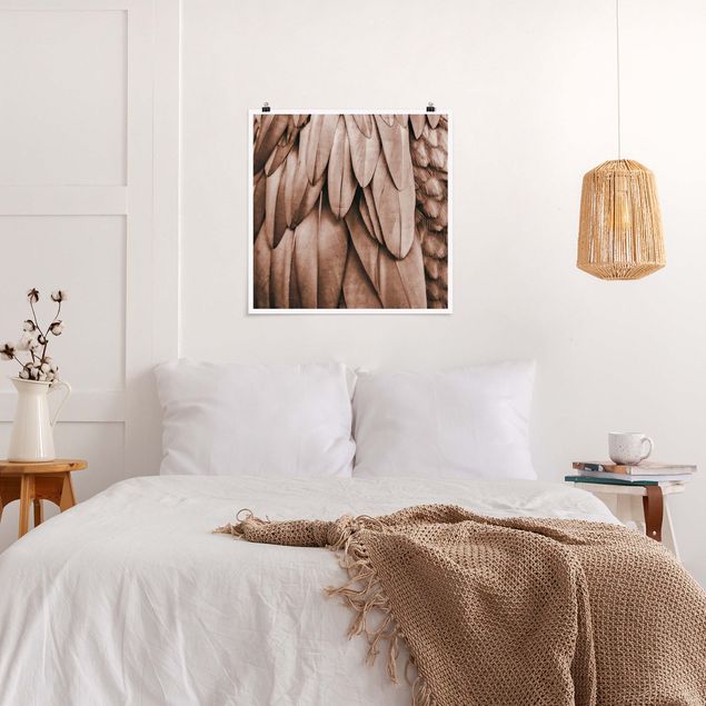 Contemporary art prints Feathers In Rosegold