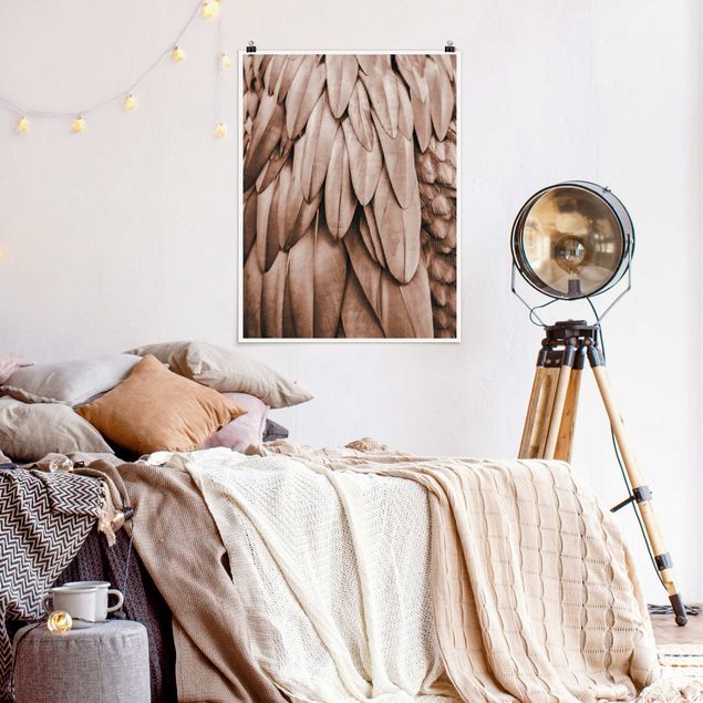 Contemporary art prints Feathers In Rosegold