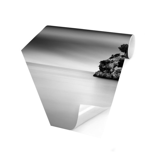 Wallpapers landscape Rocky Island In The Sea Black And White