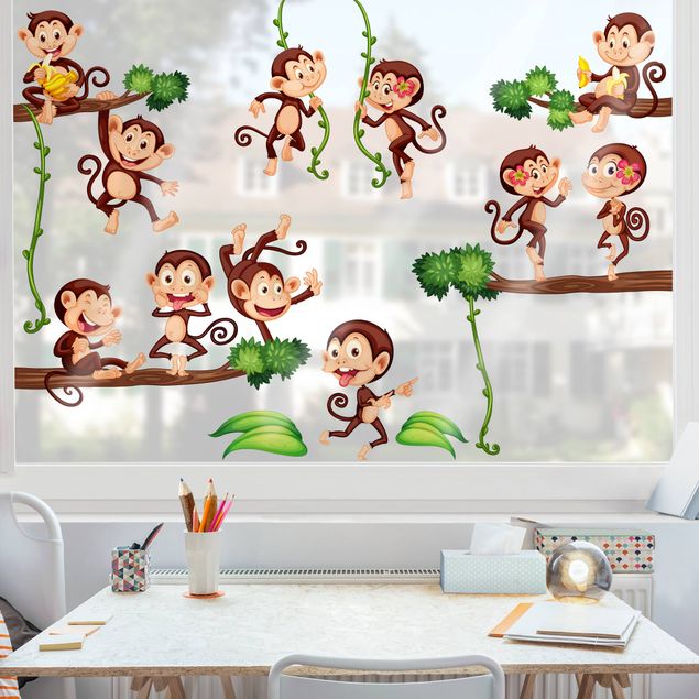 Flower stickers for glass Monkeys from the Jungle