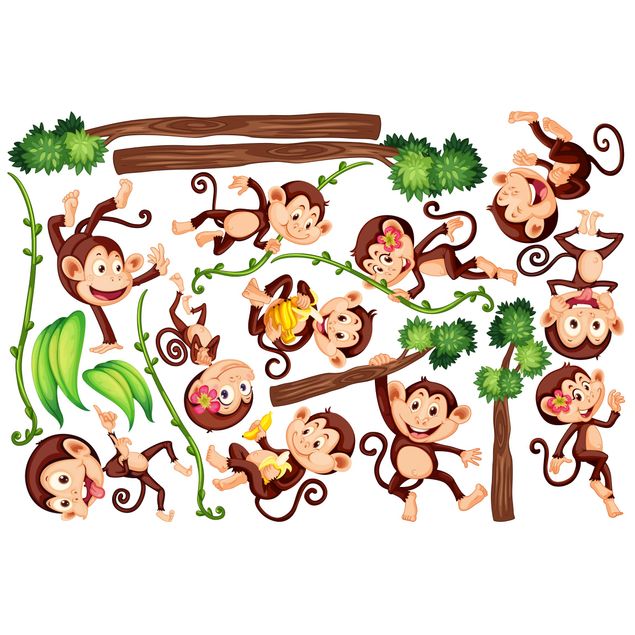 Window stickers animals Monkeys from the Jungle
