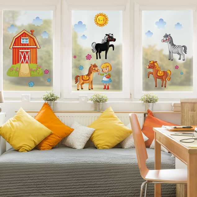 Nursery decoration Farm Set with Horses