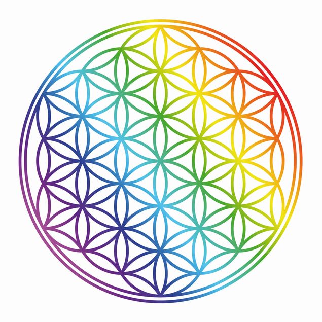 Adhesive films Flower of Life rainbow color