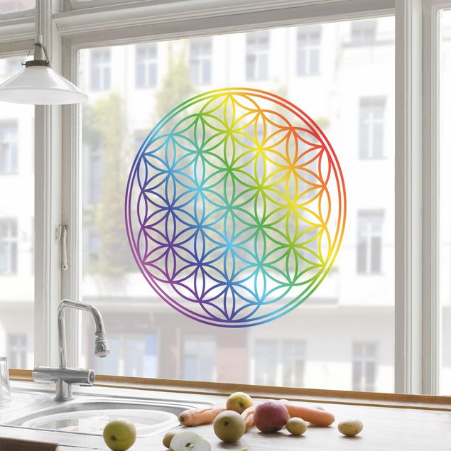 Kitchen Flower of Life rainbow color