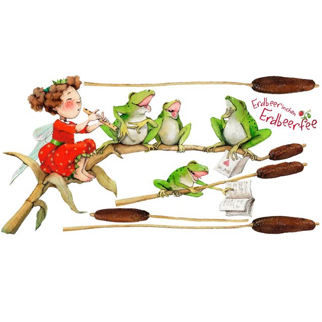 Window stickers animals Little Strawberry Strawberry Fairy - Concert With Frogs
