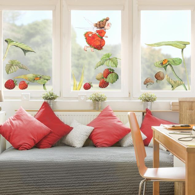 Kids room decor Little Strawberry Strawberry Fairy - Leaves And Strawberries