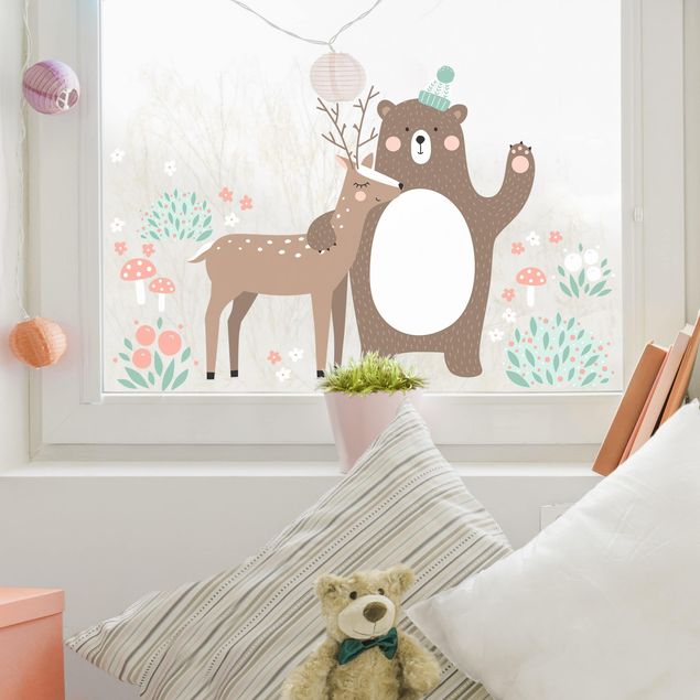 Nursery decoration Forest Friends With Bear And Deer