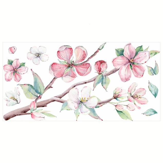 Self adhesive film Cherry Blossom Branch Watercolour