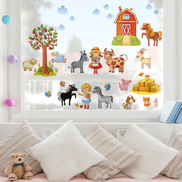 Window stickers animals Small Farm-Set