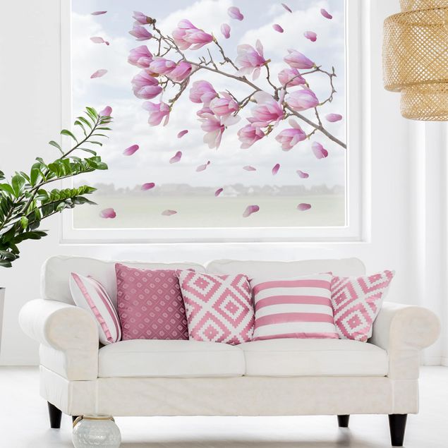 Window stickers flower Magnolia Branch Set