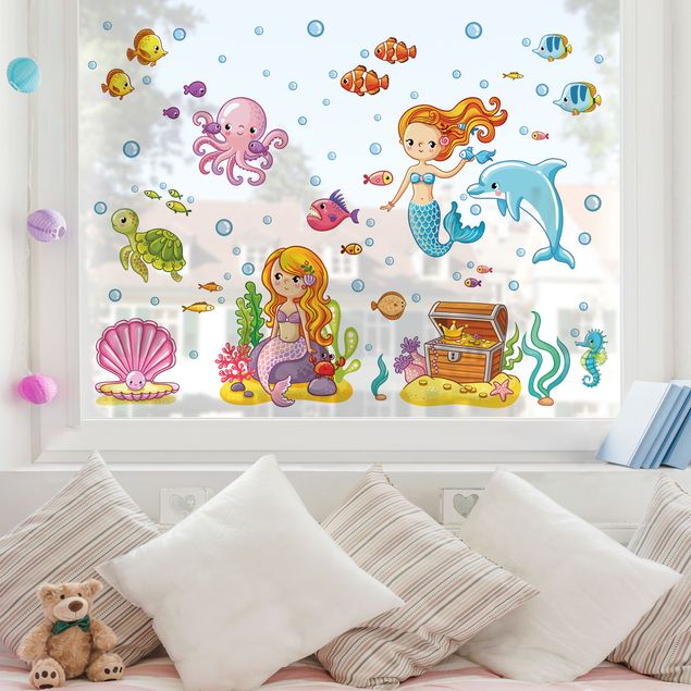 Window stickers animals Mermaid - Underwater World Set