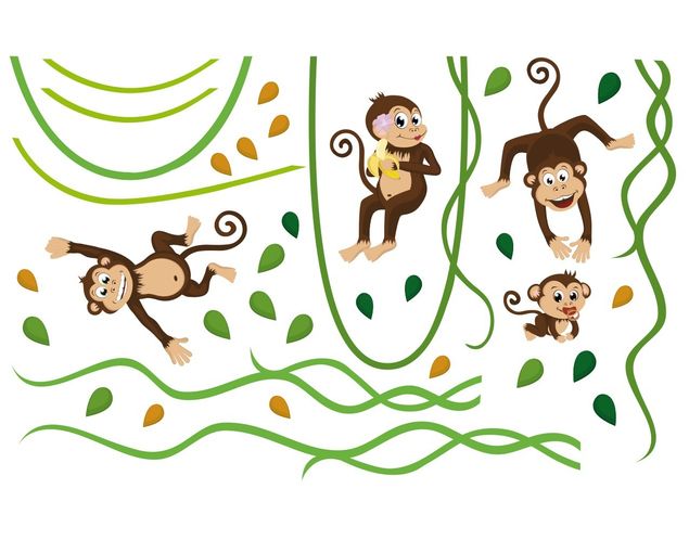 Window stickers animals Monkey band