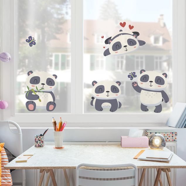 Window stickers animals Sweet Panda Bear Set