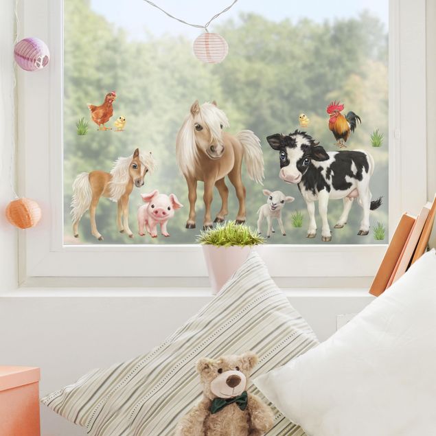 Kids room decor Farm Animals Set