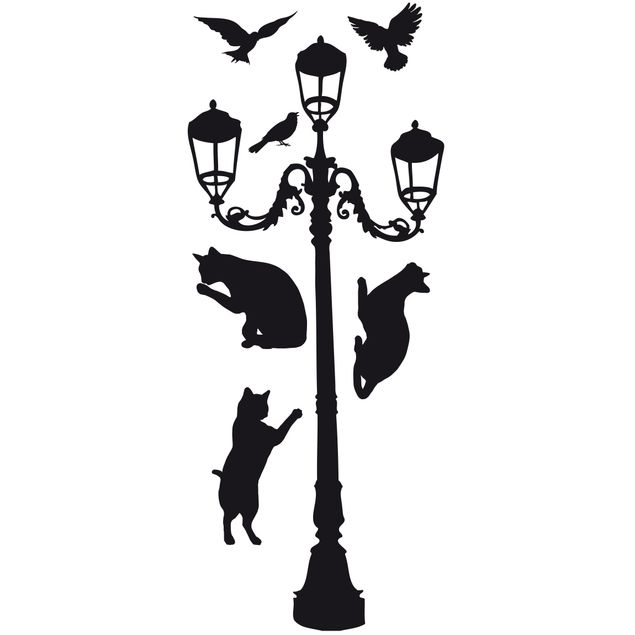 Window stickers animals No.RS67 Cats And Street Light