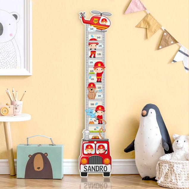height chart wall Fire Brigade Set With Customised Name