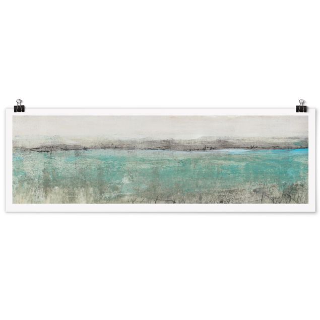 Abstract art posters Horizon Over Turquoise I