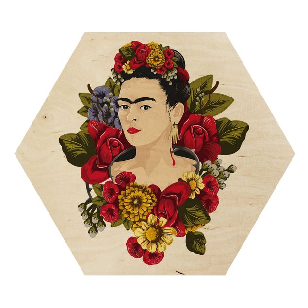 Wood prints Frida Kahlo - Roses