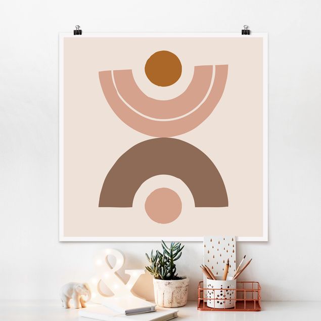 Kitchen Line Art Pastel Abstract Shapes