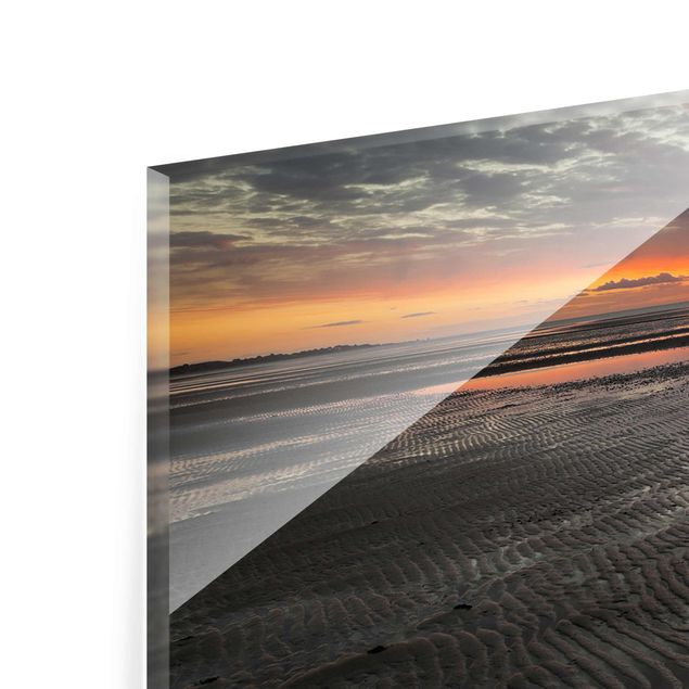 Glass prints beach Sunrise Over The Mudflat
