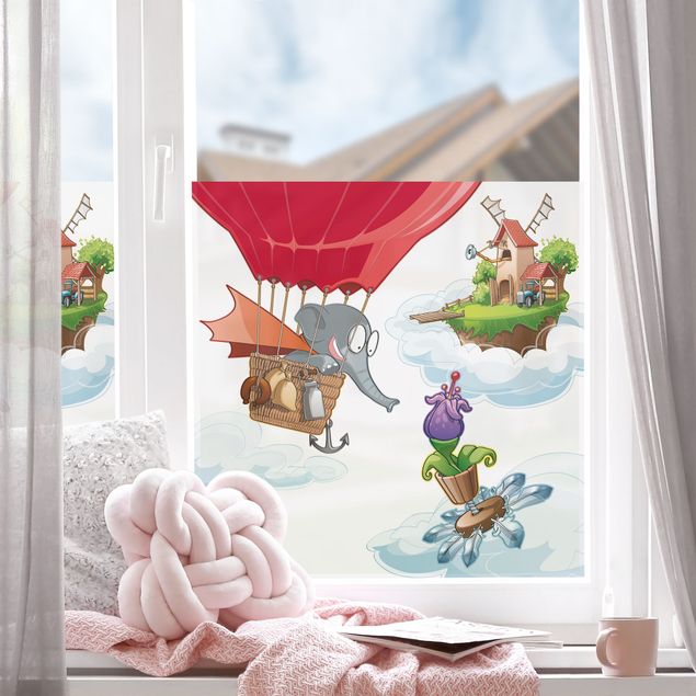 Self adhesive film Flying Elephant Farm In The Clouds