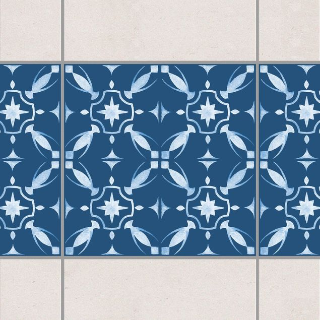Kitchen Dark Blue White Pattern Series No.01