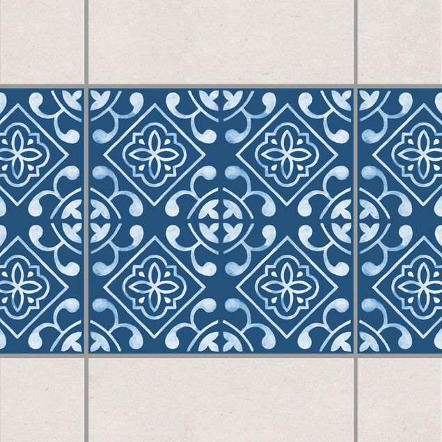 Kitchen Dark Blue White Pattern Series No.02