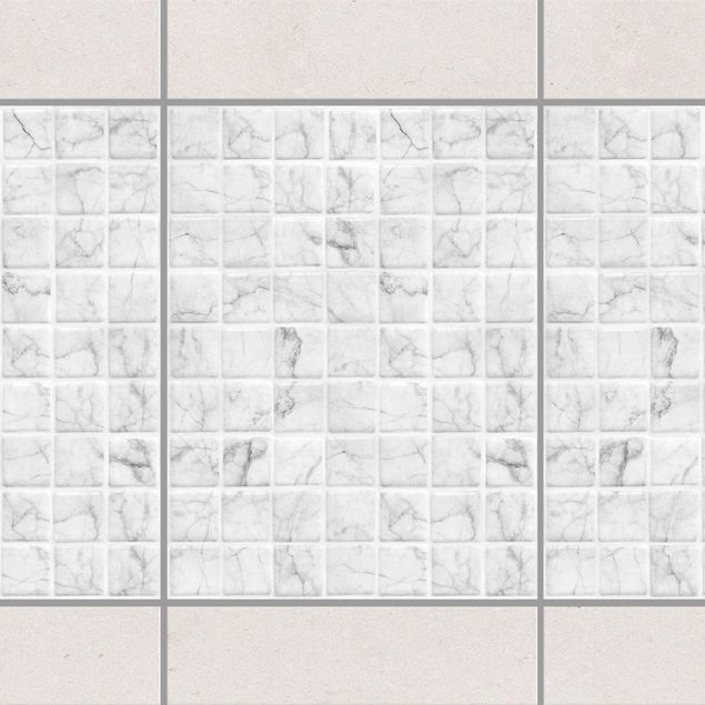 Kitchen Mosaic Tile Marble Look Bianco Carrara