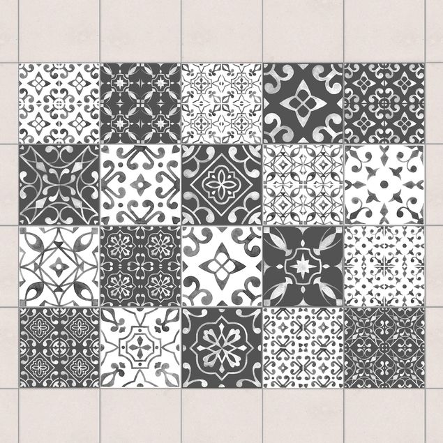 Kitchen Multicolour Pattern Gray White