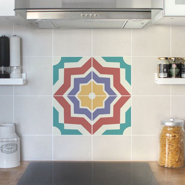 Tile films moroccan 4 Moroccan tiles star pattern