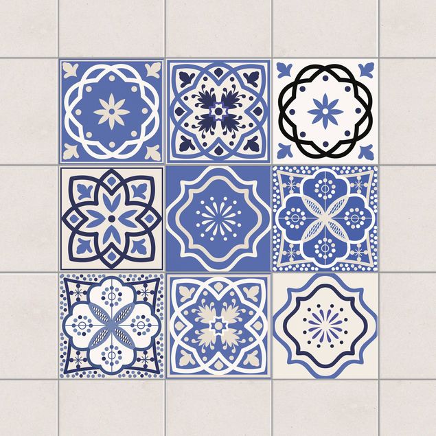 Tile films multicoloured 9 Portuguese tiles